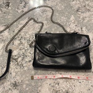 Hobo crossbody purse in polished leather